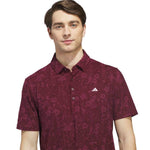 adidas Mens Ultimate365+ Climacool Butterspun Mighty Blossom Print Polo Shirt Maroon KU1176