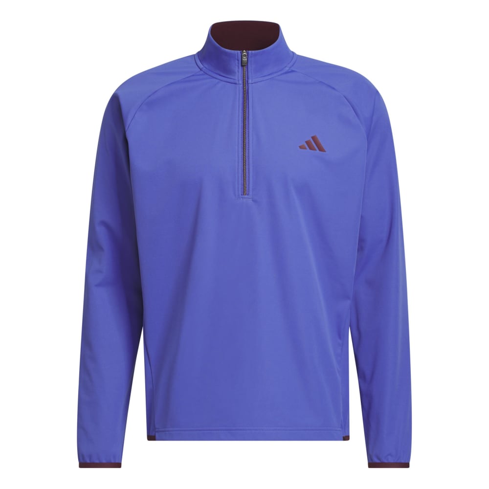 adidas Mens Ultimate365 Durable Water Repellent Wind Quarter Zip Mid Layer Dual Indigo/Maroon KV1322