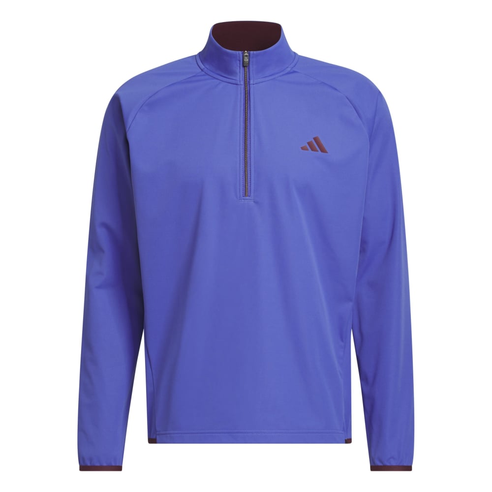 adidas Mens Ultimate365 Durable Water Repellent Wind Quarter Zip Mid Layer Dual Indigo/Maroon KV1322