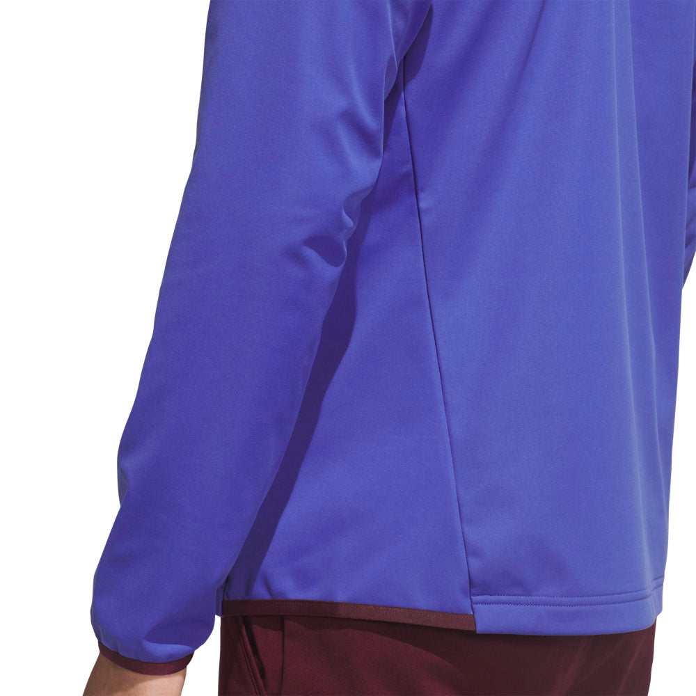 adidas Mens Ultimate365 Durable Water Repellent Wind Quarter Zip Mid Layer Dual Indigo/Maroon KV1322