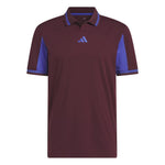 adidas Mens Beyond The Course Vent Twistknit Polo Shirt Maroon/Dual Indigo KV3850
