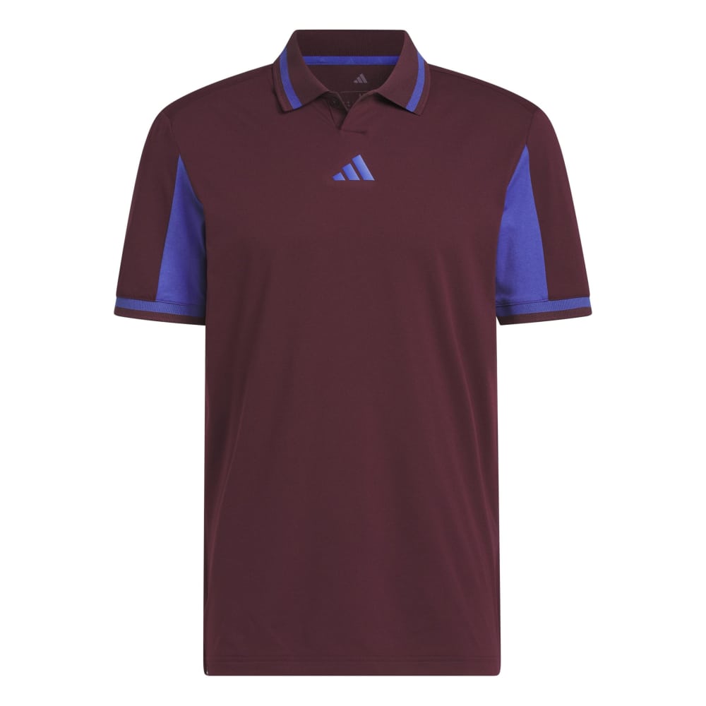 adidas Mens Beyond The Course Vent Twistknit Polo Shirt Maroon/Dual Indigo KV3850