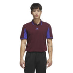 adidas Mens Beyond The Course Vent Twistknit Polo Shirt Maroon/Dual Indigo KV3850