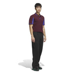 adidas Mens Beyond The Course Vent Twistknit Polo Shirt Maroon/Dual Indigo KV3850
