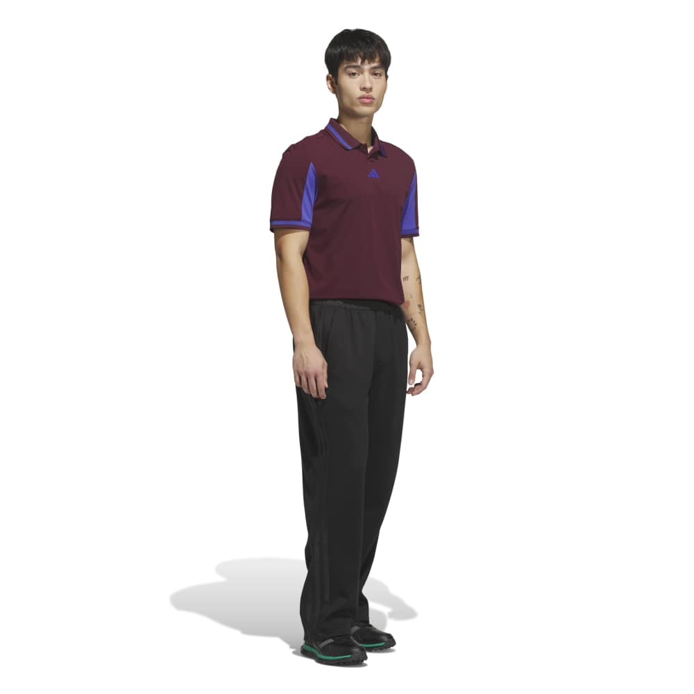 adidas Mens Beyond The Course Vent Twistknit Polo Shirt Maroon/Dual Indigo KV3850