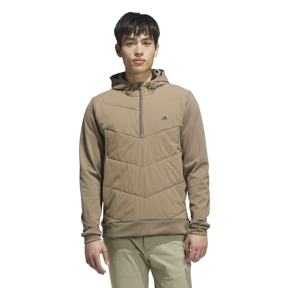 adidas Mens Ultimate365+ Course Control Quilted Anorak Mid Layer Khaki Six KW1716