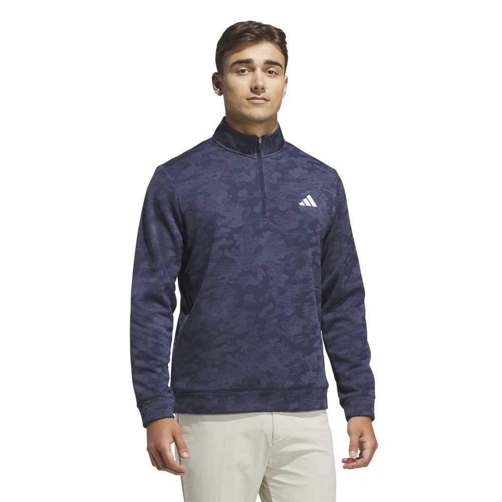 adidas Mens Ultimate365 Durable Water Repellent Quarter Zip Mid Layer Collegiate Navy/Shadow Navy KW1747