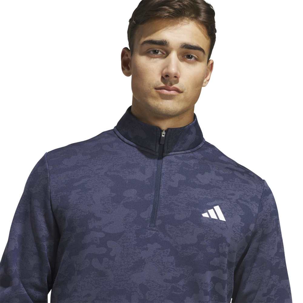 adidas Mens Ultimate365 Durable Water Repellent Quarter Zip Mid Layer Collegiate Navy/Shadow Navy KW1747