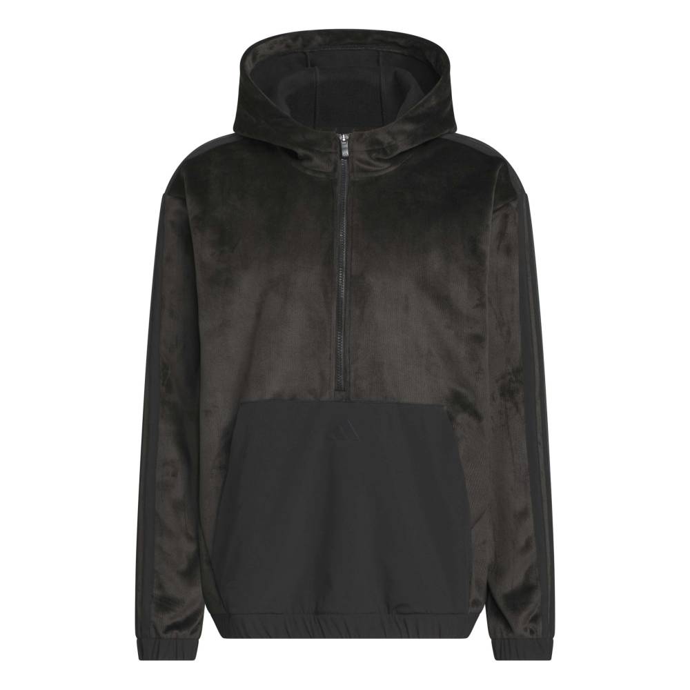 adidas Mens Beyond The Course Cozy Half Zip Hoodie Black KX9445