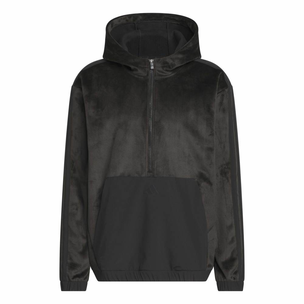 adidas Mens Beyond The Course Cozy Half Zip Hoodie Black KX9445