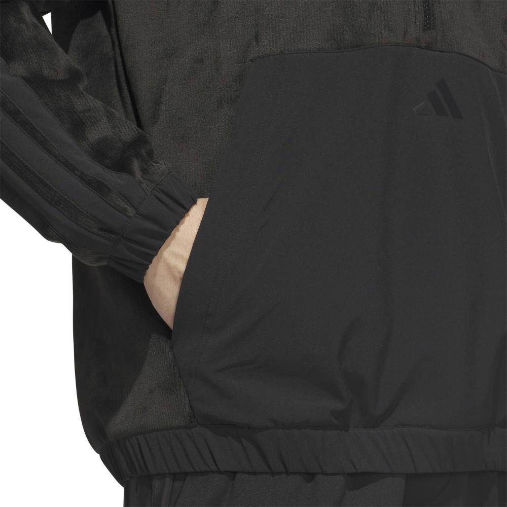 adidas Mens Beyond The Course Cozy Half Zip Hoodie Black KX9445