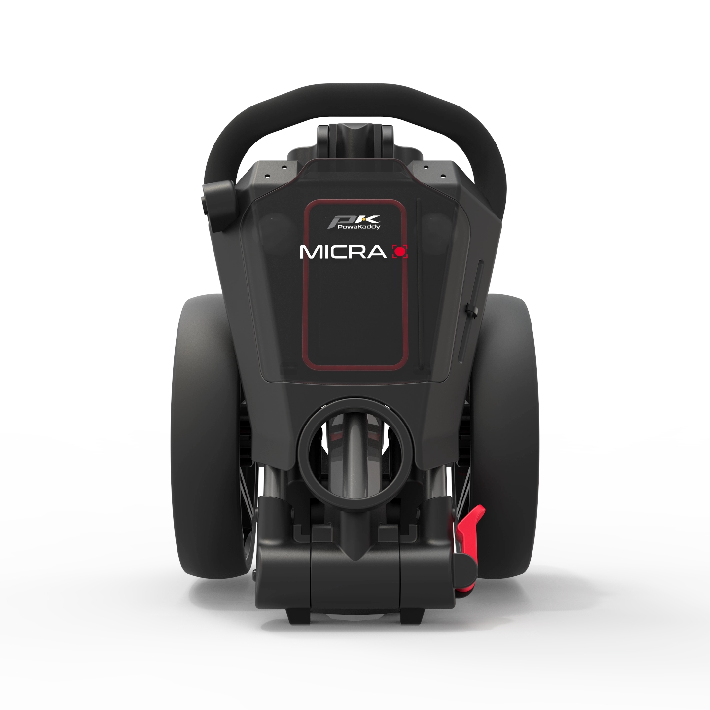 Powakaddy Micra Push Trolley - Gunmetal with Red Trim