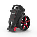Powakaddy Micra Push Trolley - Gunmetal with Red Trim