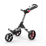 Powakaddy Micra Push Trolley - Gunmetal with Red Trim