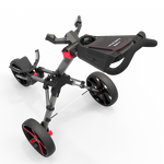 Powakaddy Micra Push Trolley - Gunmetal with Red Trim