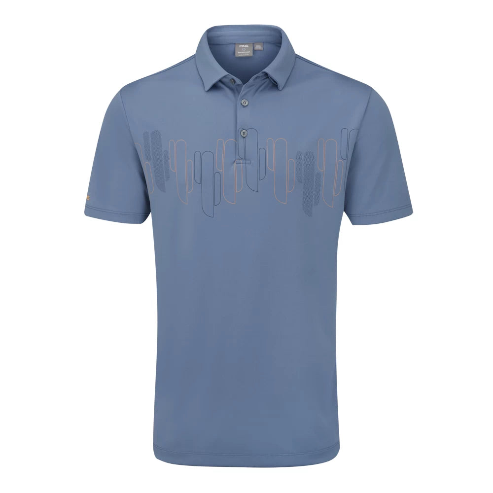 Ping Arizona Cactus Print Polo Coronet Blue