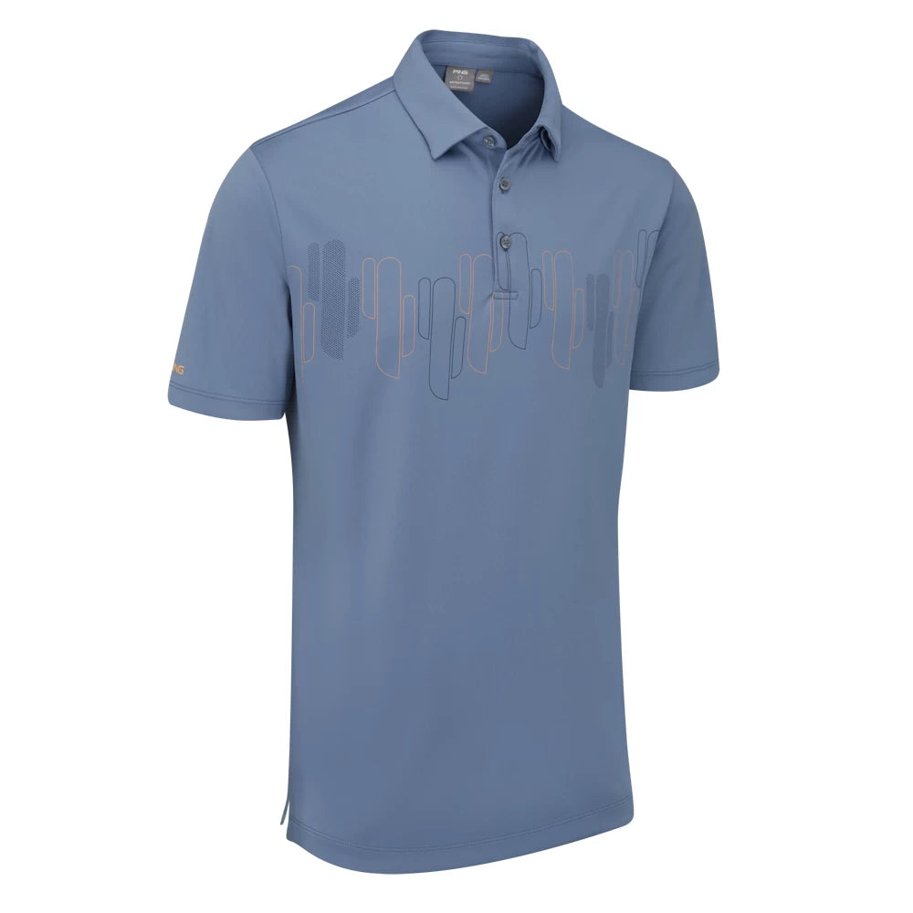 Ping Arizona Cactus Print Polo Coronet Blue