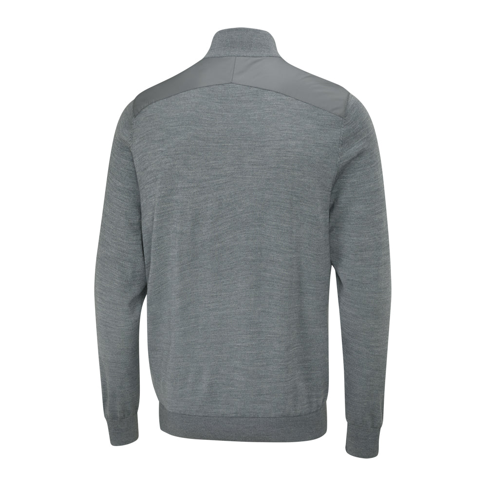 Ping Mens Connell Hybrid Quarter Zip Sweater - French Grey Marl