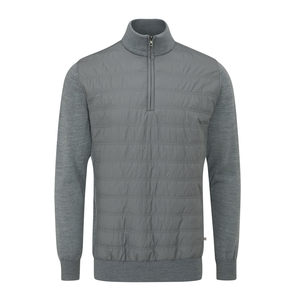 Ping Mens Connell Hybrid Quarter Zip Sweater - French Grey Marl