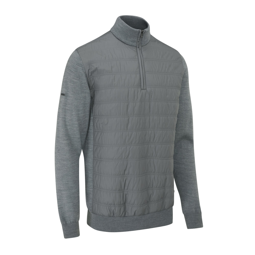 Ping Mens Connell Hybrid Quarter Zip Sweater - French Grey Marl