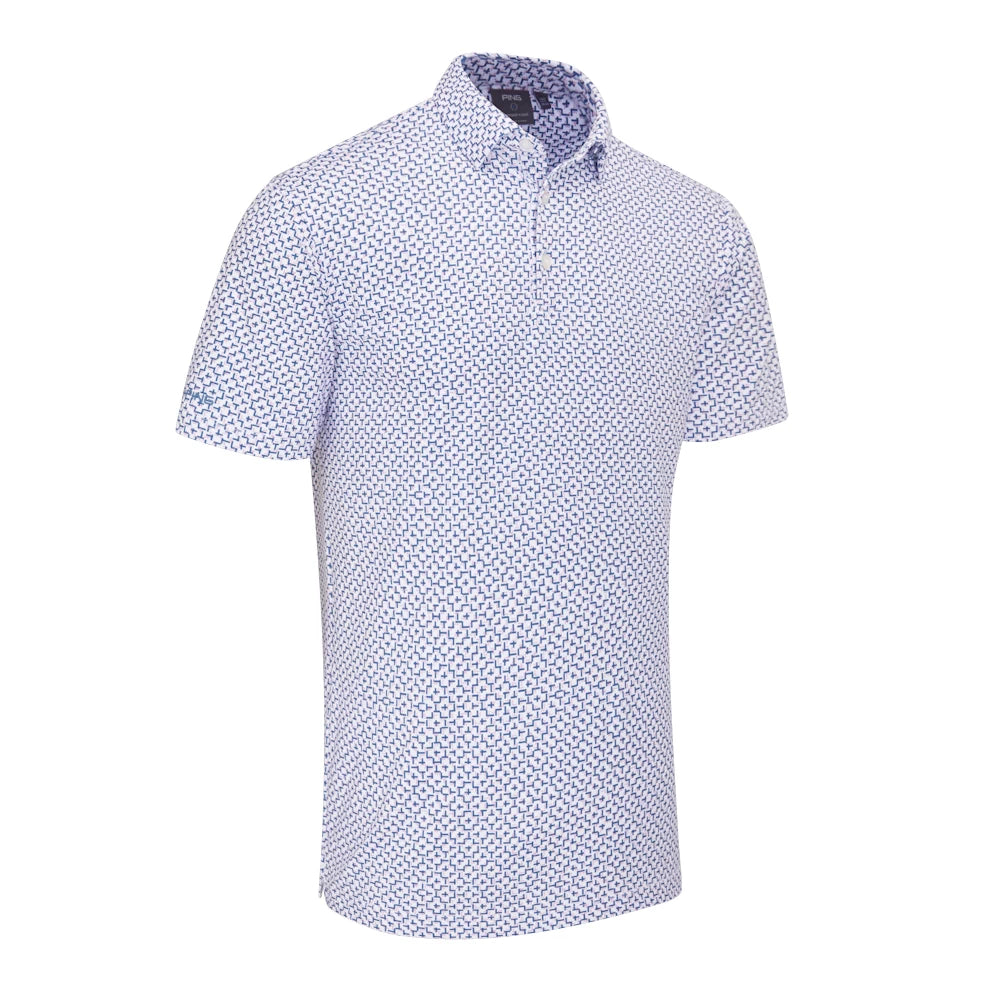 Ping Mens Ephron Polo Shirt - White/Pink Haze Multi