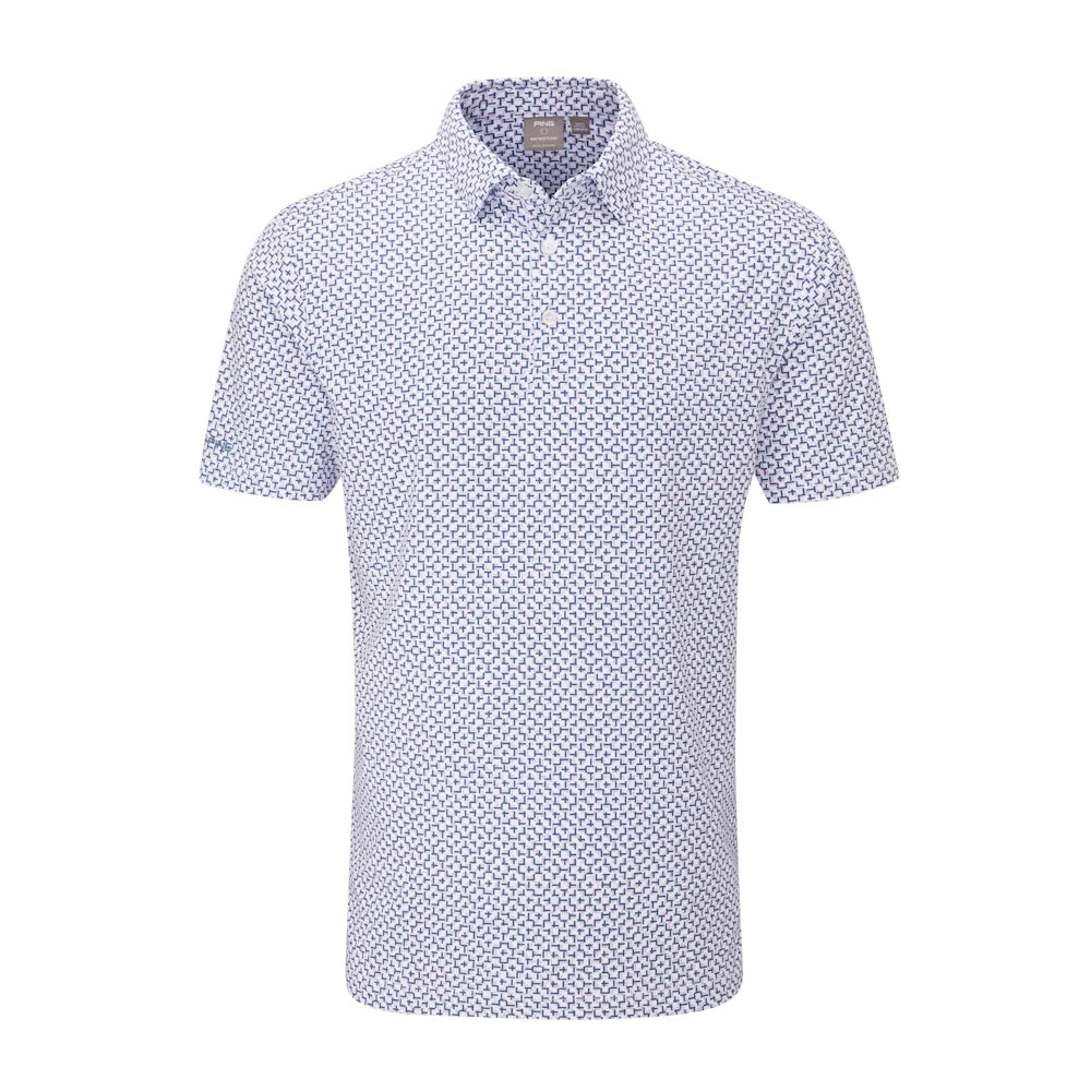 Ping Mens Ephron Polo Shirt - White/Pink Haze Multi