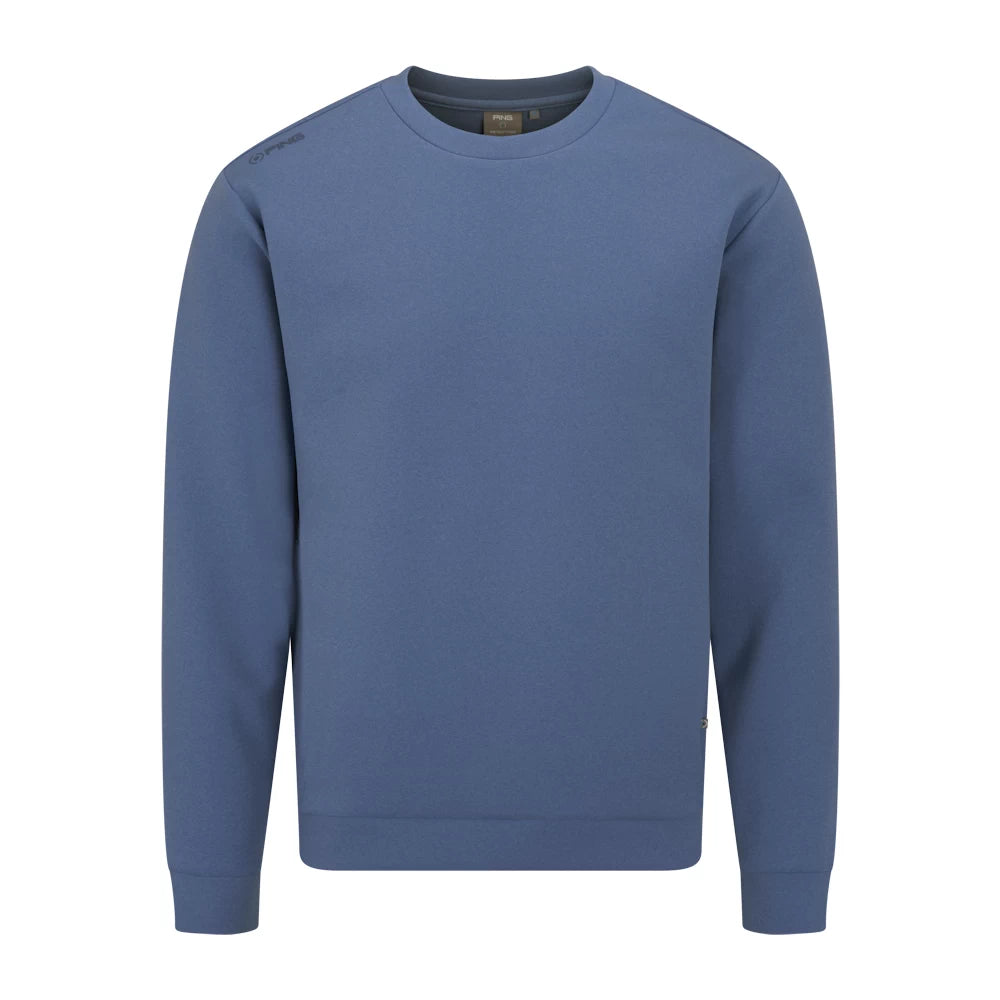 Ping Mens Freddie Crewneck Golf Mid Layer Harbour Blue Marl