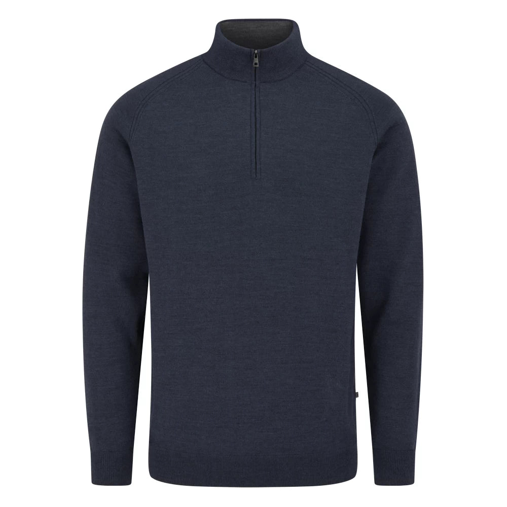 Ping Mens Hugh Quarter Zip Golf Mid Layer Navy Marl