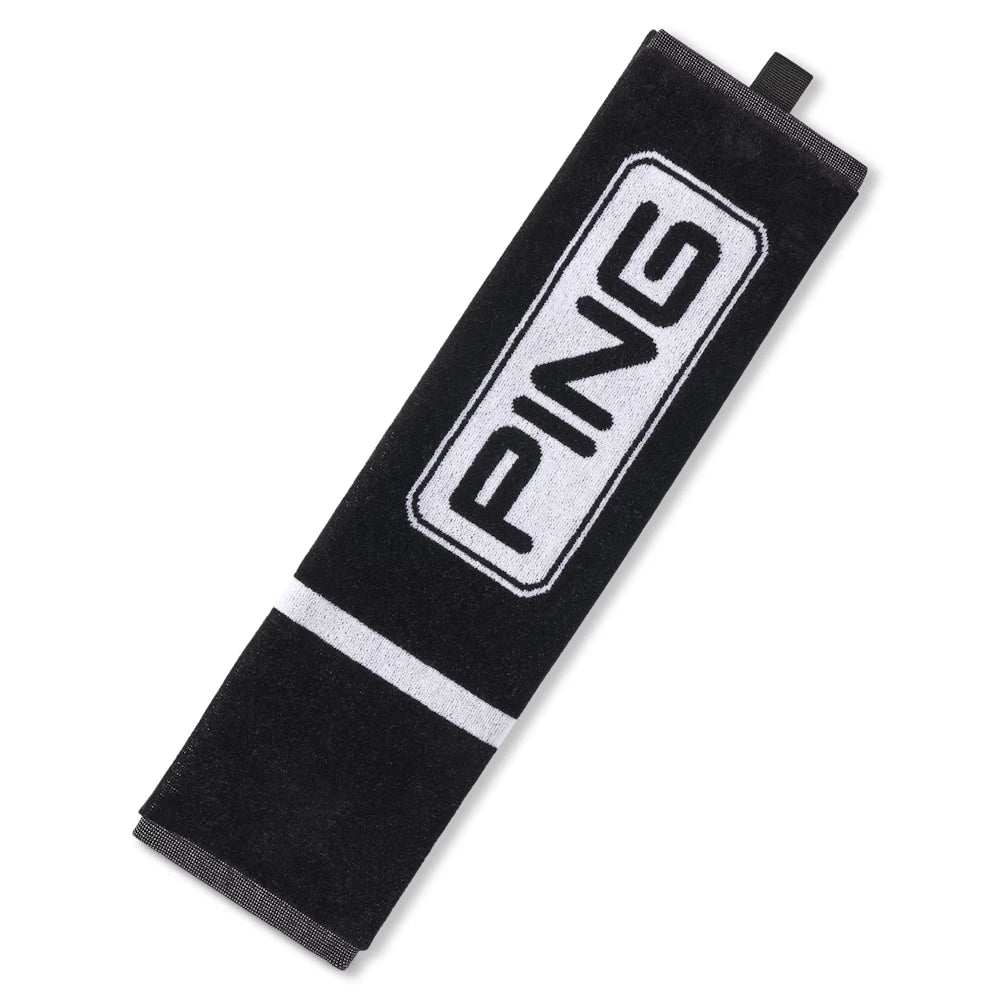 Ping Tri Fold Towel Black White