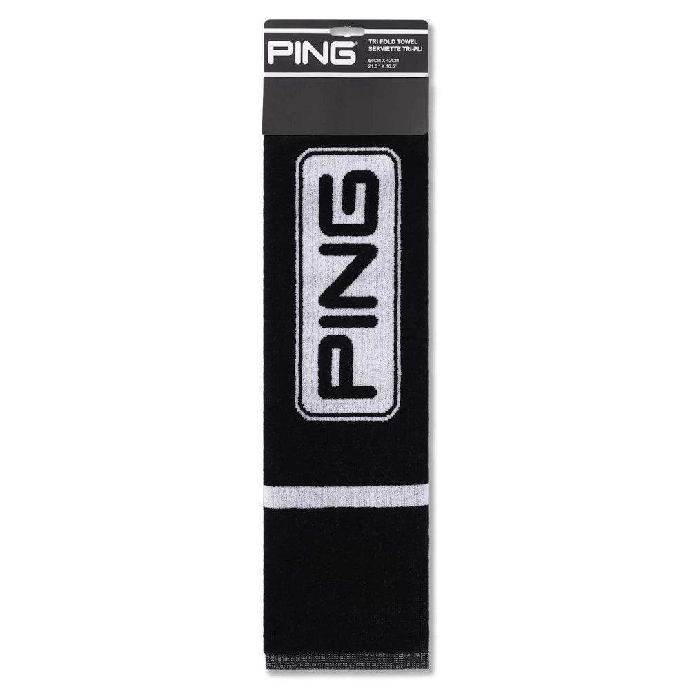 Ping Tri Fold Towel Black White