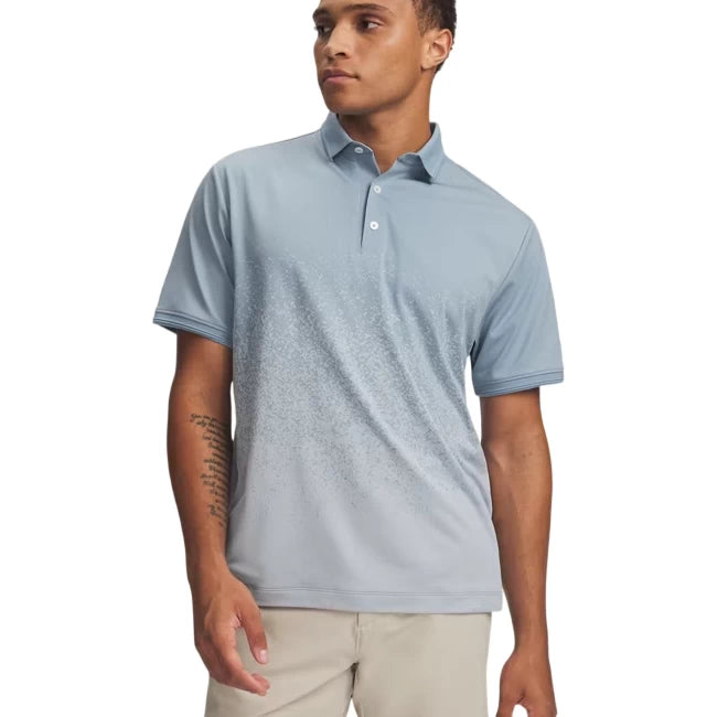 Under Armour Mens ArmourDry Jacquard Polo Blue Wind/Blue Fog/Midnight Navy