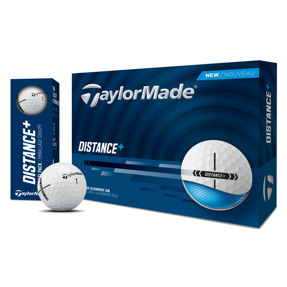 TaylorMade Distance+ Golf Balls - 1 Dozen (White)