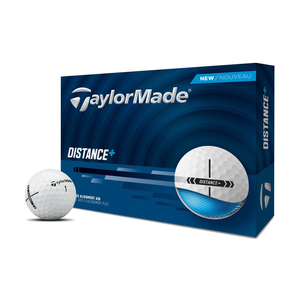 TaylorMade Distance+ Golf Balls - 1 Dozen (White)