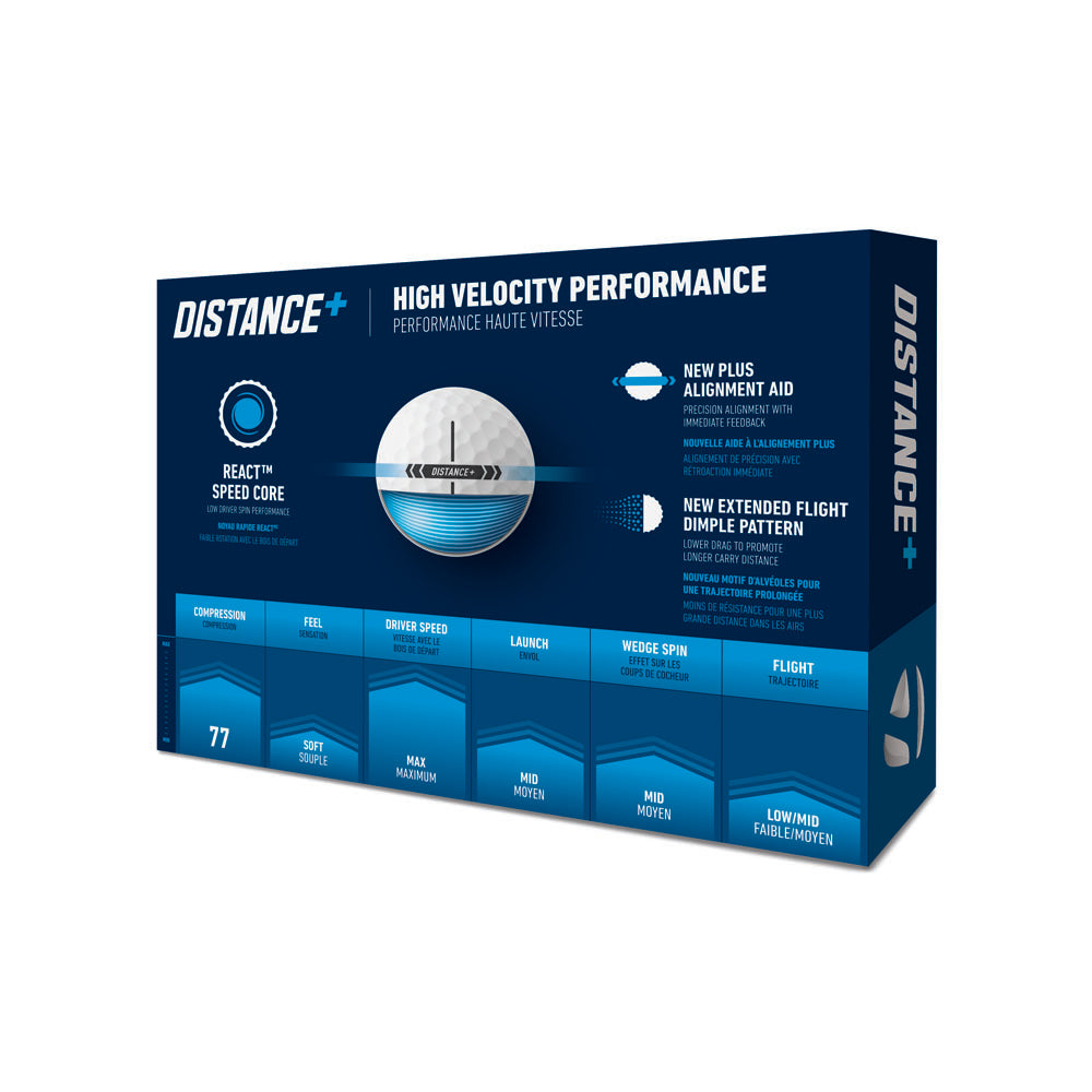 TaylorMade Distance+ Golf Balls - 1 Dozen (White)