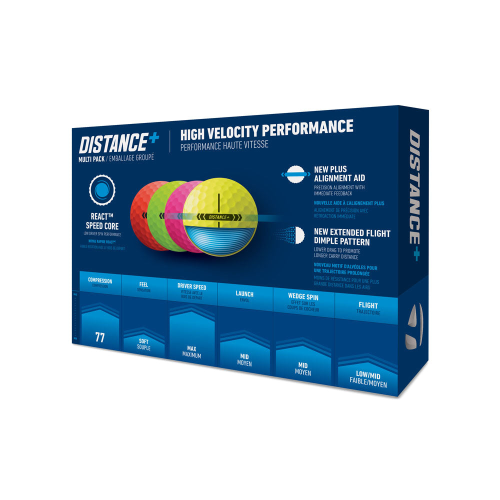 TaylorMade Distance+ Golf Balls - 1 Dozen (Multi Pack)