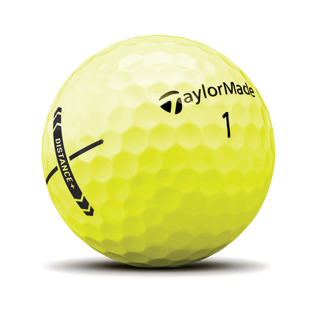 TaylorMade Distance+ Golf Balls - 1 Dozen (Yellow)