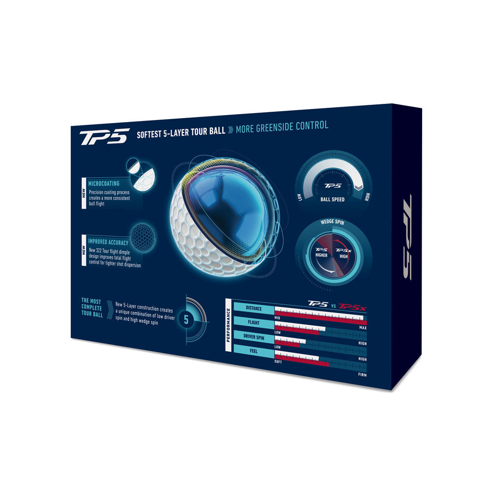 TaylorMade TP5 Golf Balls - 1 Dozen (White)