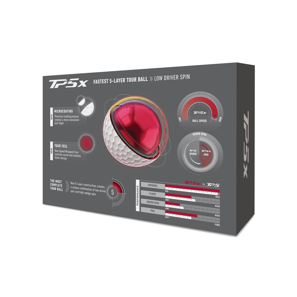 TaylorMade TP5x Golf Balls - 1 Dozen (White)