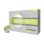 TaylorMade 2026 Tour Response Stripe Golf Balls 1 Dozen (White/Yellow)