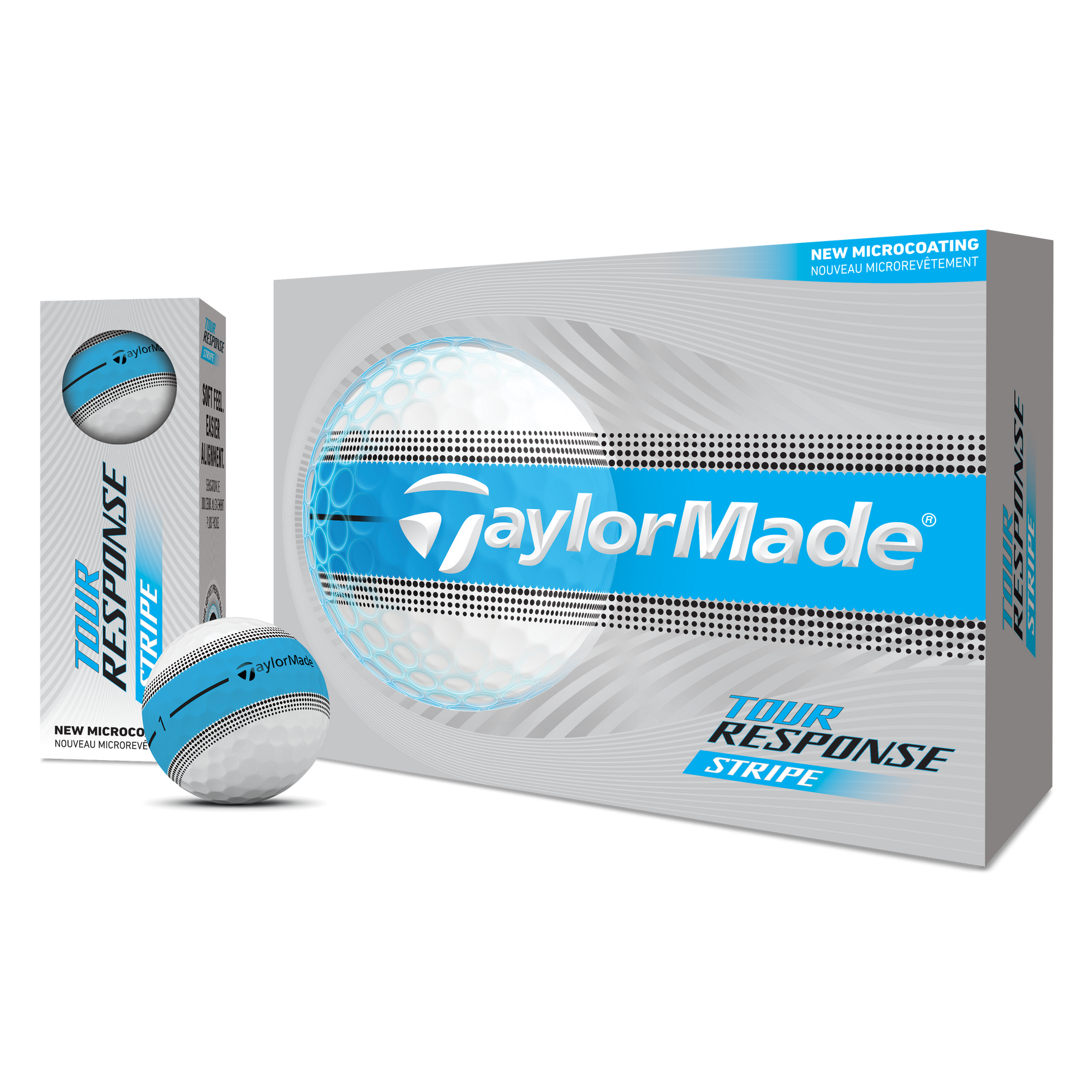 TaylorMade 2026 Tour Response Stripe Golf Balls 1 Dozen (White/Blue)