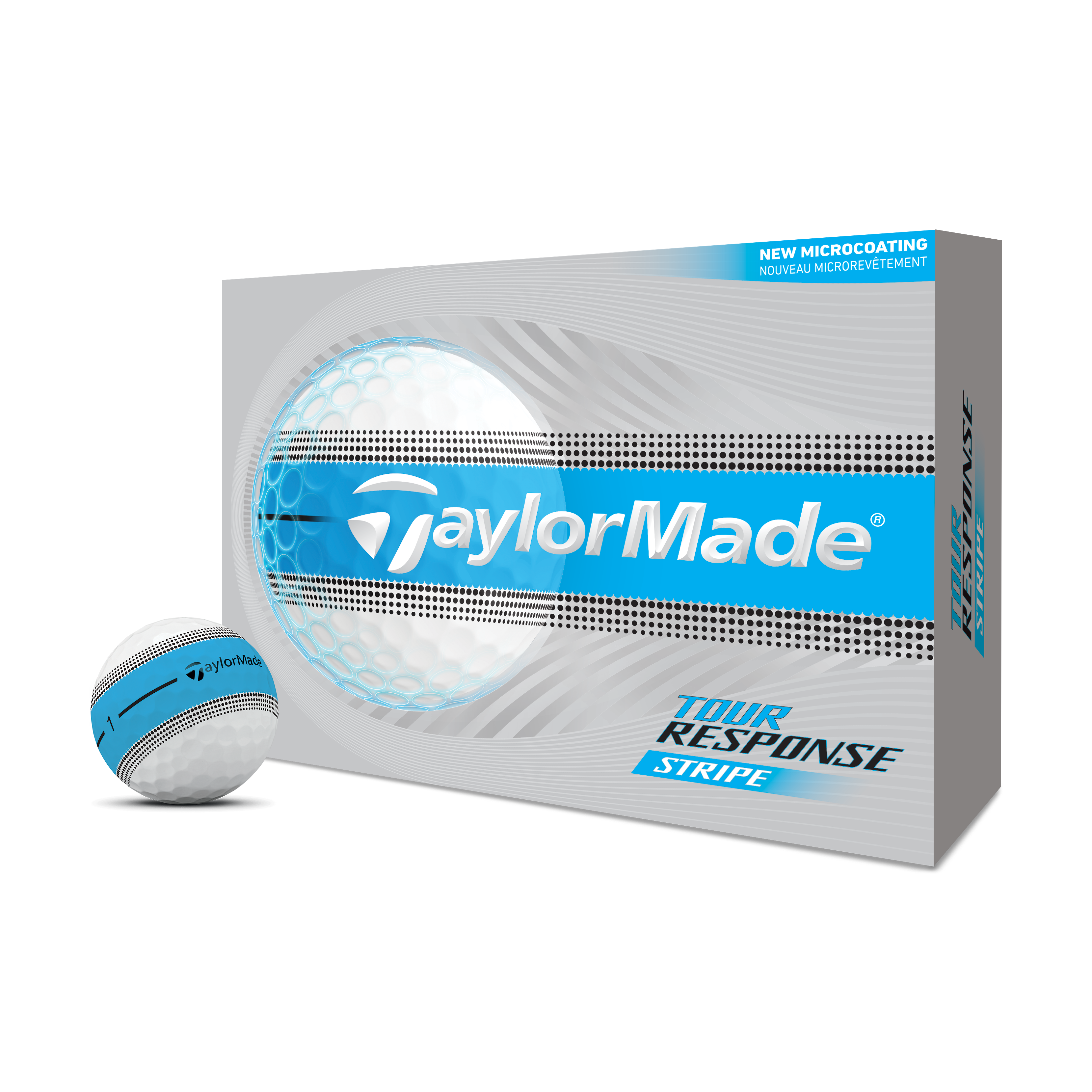 TaylorMade 2026 Tour Response Stripe Golf Balls 1 Dozen (White/Blue)