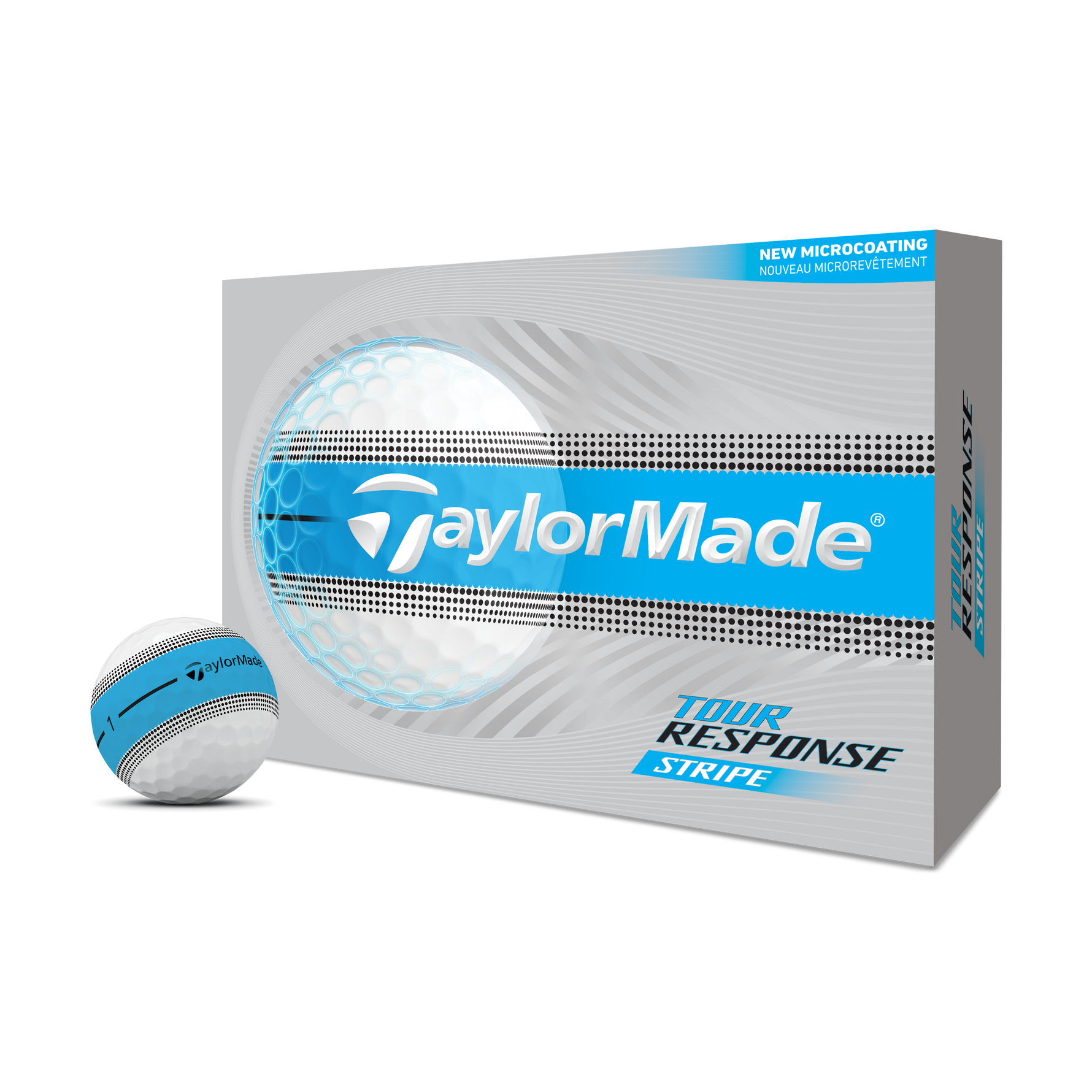 TaylorMade 2026 Tour Response Stripe Golf Balls 1 Dozen (White/Blue)