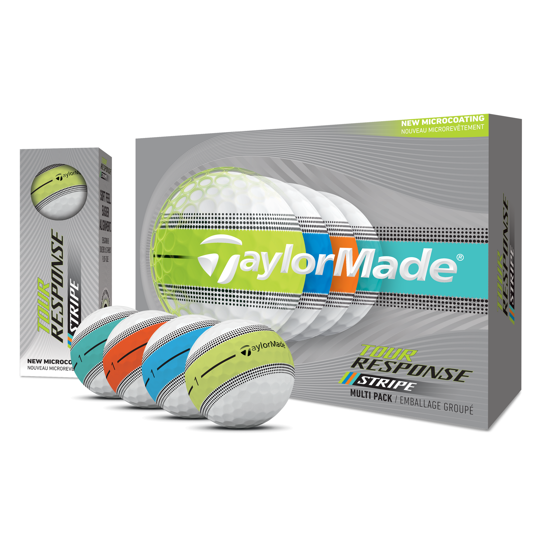 TaylorMade 2026 Tour Response Stripe Golf Balls 1 Dozen (Multi)