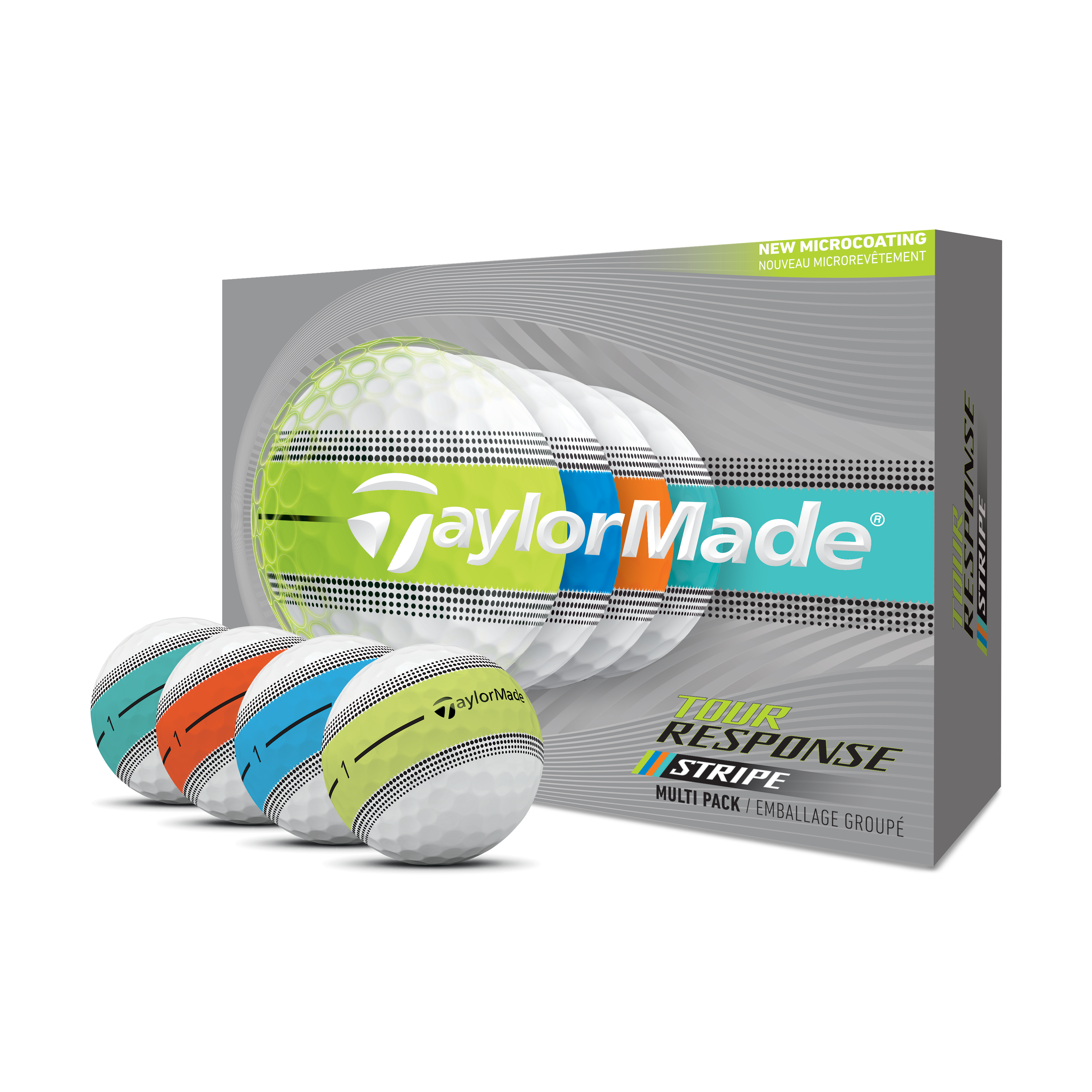 TaylorMade 2026 Tour Response Stripe Golf Balls 1 Dozen (Multi)