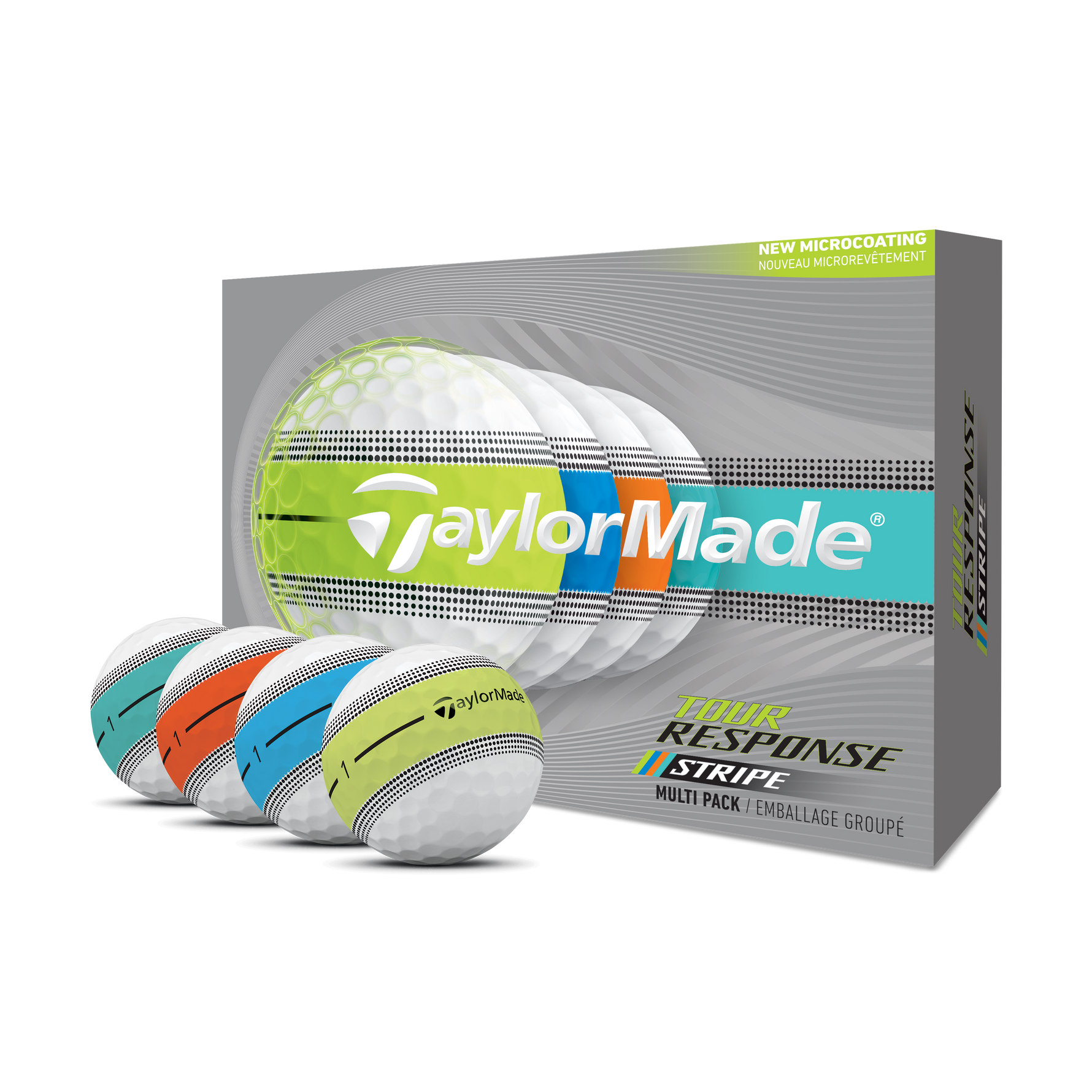 TaylorMade 2026 Tour Response Stripe Golf Balls 1 Dozen (Multi)