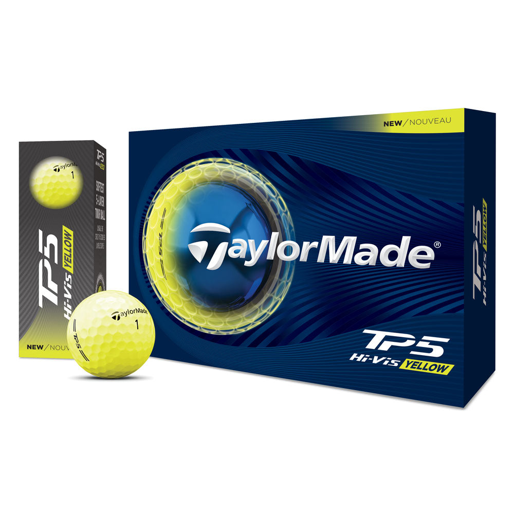 TaylorMade TP5 Golf Balls - 1 Dozen (Yellow)