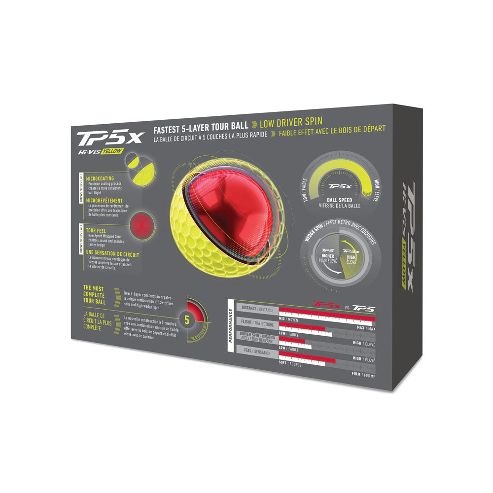 TaylorMade TP5x Golf Balls - 1 Dozen (Yellow)