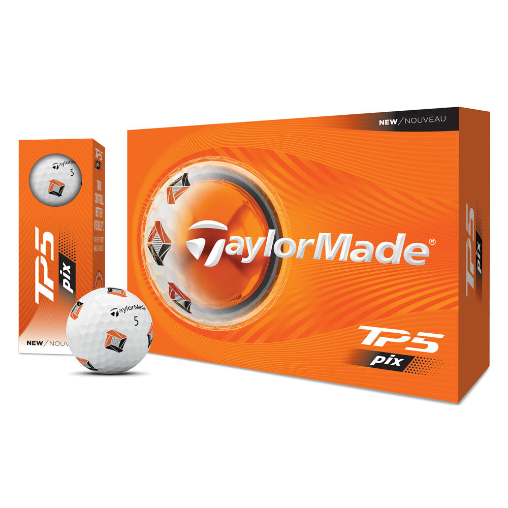 TaylorMade TP5 Pix Golf Balls - 1 Dozen (White)