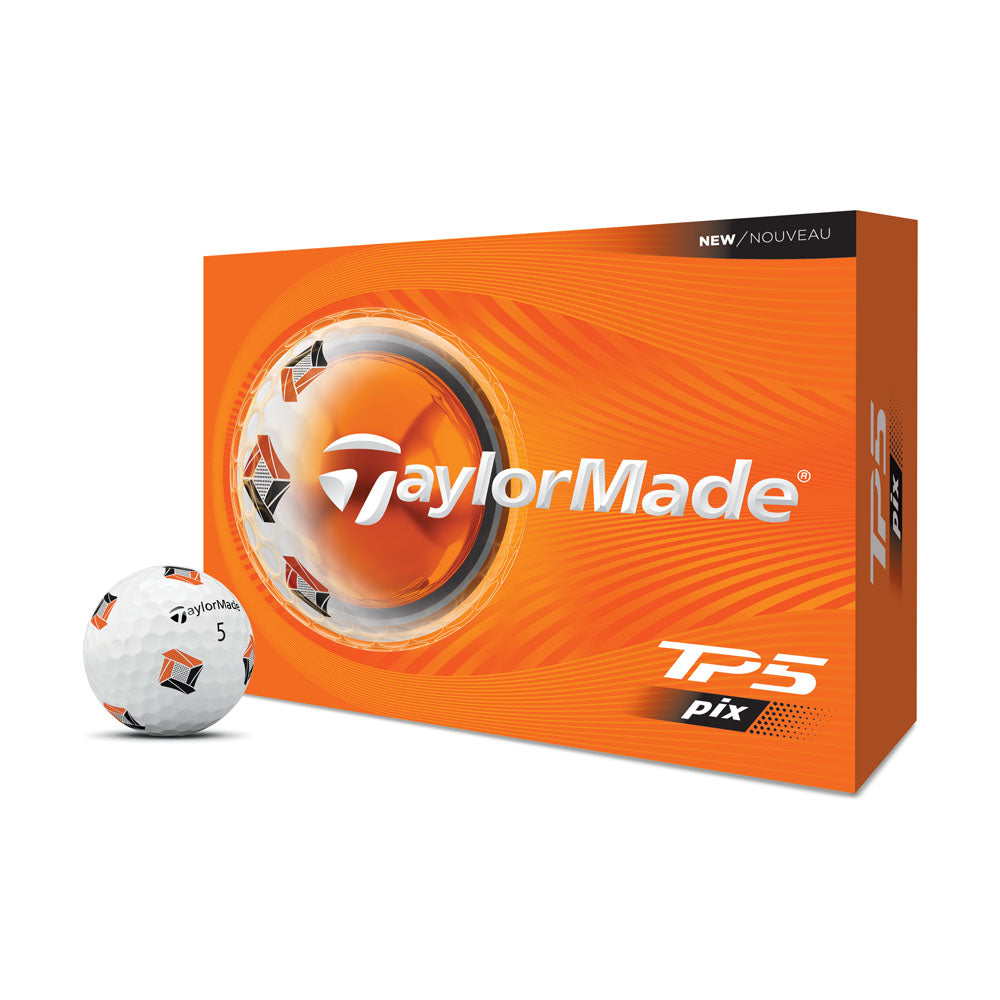 TaylorMade TP5 Pix Golf Balls - 1 Dozen (White)