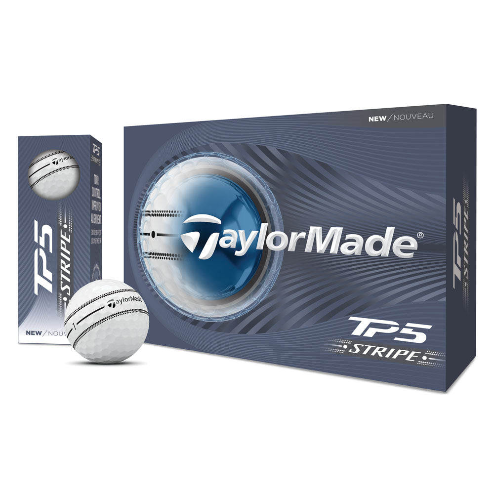 TaylorMade TP5 Stripe Golf Balls - 1 Dozen (White)